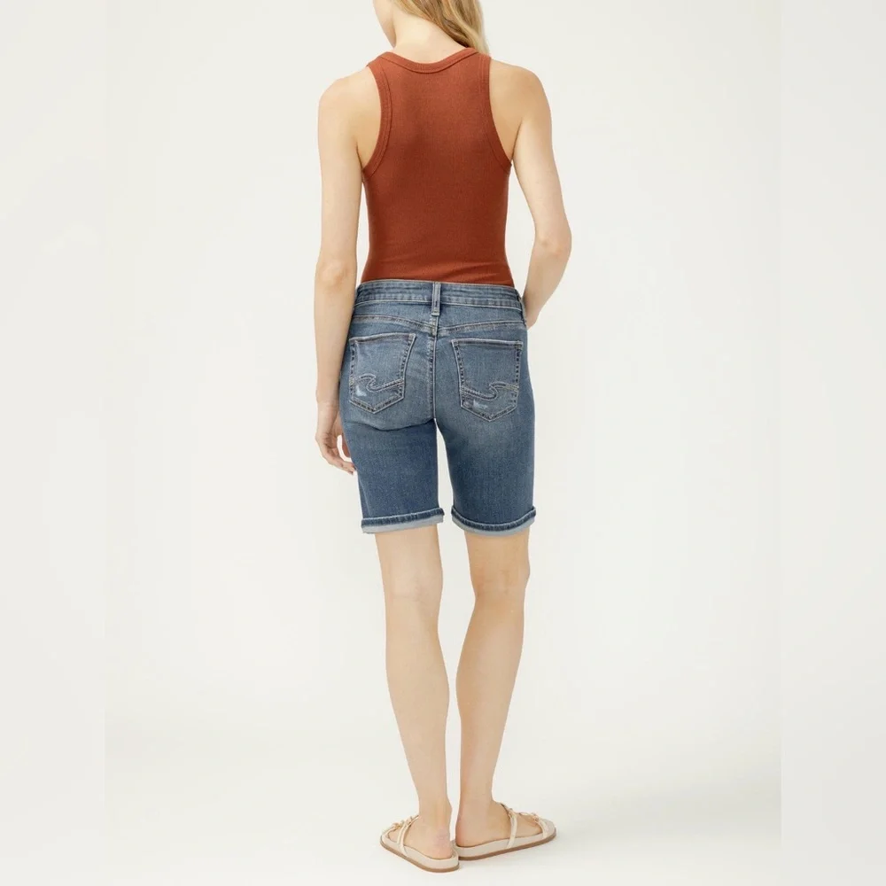 Silver Suki Bermuda Shorts, Size 14 - Picture 2 of 10